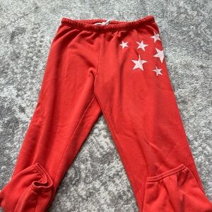 Emily Merritt Star Red Coral Sweatpants Medium M  joggers